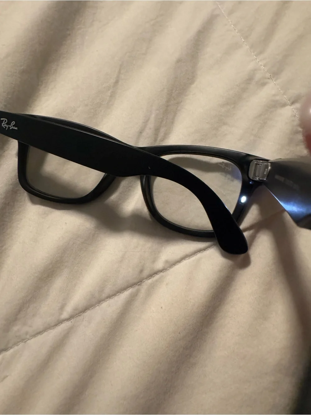 Ray-Ban Black Frames with Brown Case